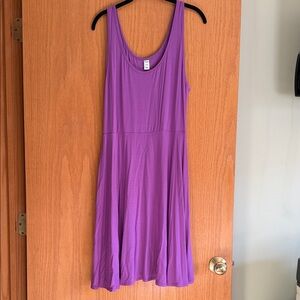 Old Navy Purple Tank Dress Sleeveless Scoop Neck Knit Knee Length Size L